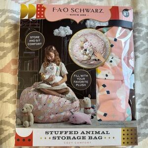 FAO Schwarz Unicorn Canvas 'Stuff and Sit' Plush Storage Bag